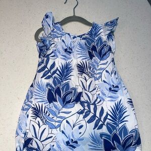 Floral Blue and White Dress